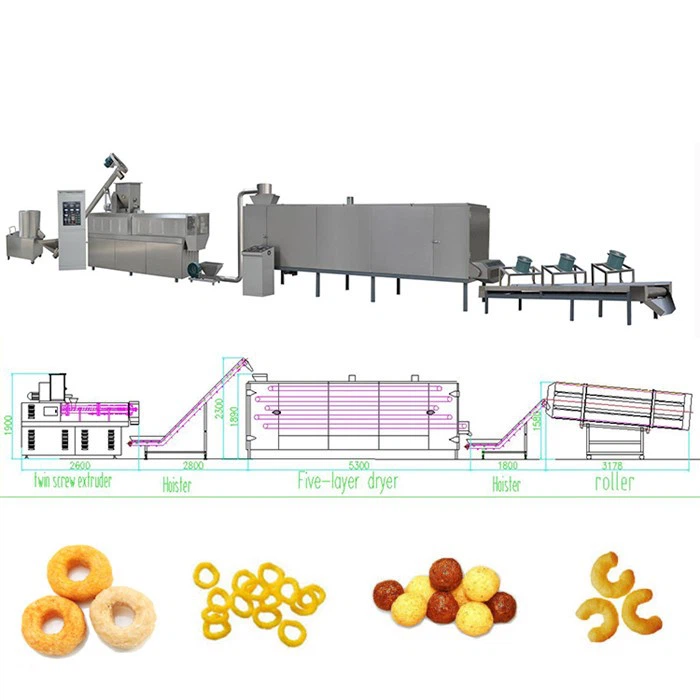 Puffed Corn Snack Food Extruder Production Line